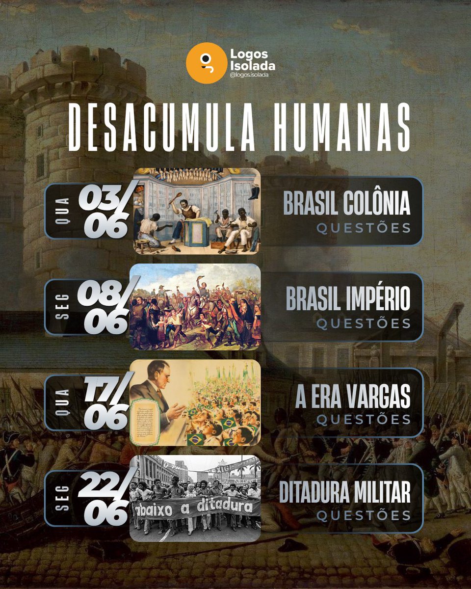 logos_isolada's tweet photo. HOJE SE INICIA NOSSO “DESACUMULA HUMANAS” ‼️ https://t.co/24sGLe8MNm