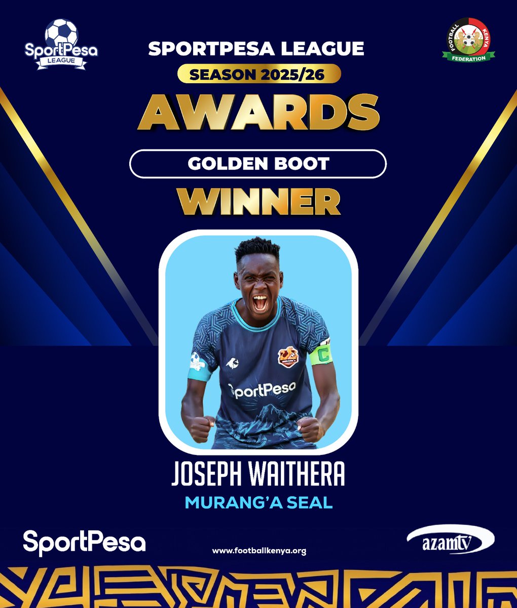 Officialfkfpl's tweet photo. One ruled the scoring charts, the other kept the goals out. 👏

⚽ Joe Waithera – Golden Boot Winner
🧤 Stephen Otieno – Golden Glove Winner

Two outstanding individual campaigns rewarded at the end of the season.

Read more 👉 https://t.co/aZThg8kMGY

#SportPesaLeague https://t.co/og7MjCl2n9