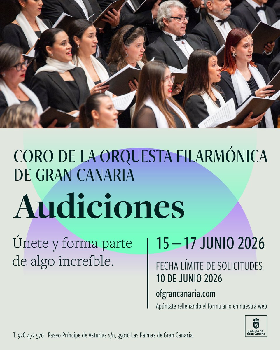 ofgrancanaria's tweet photo. 🎧 Te citaremos para escucharte
📅 Entre el 15 y el 17 de junio
#OFGC #CoroDelaOFGC #LuisGarcíaSantana 🎼✨ https://t.co/Y6GxbPaYf7