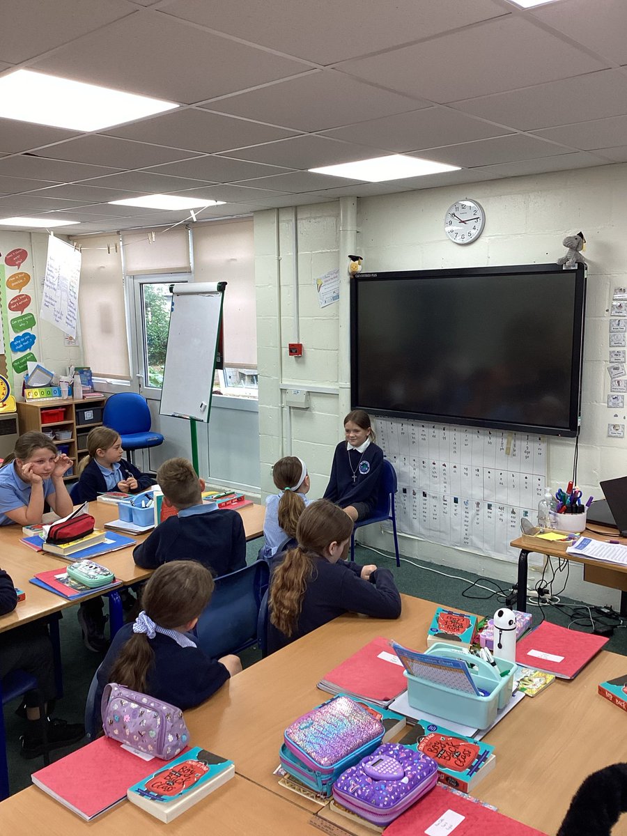 GuilsboroughPri's tweet photo. With a now better understanding of our novel ‘The Boy at the Back of the Class’, Year 4 and 5 were able to do a hot seat activity where they got asked questions and had to answer as if they were one of the characters. #drama #english #learningtogether https://t.co/tpti0zMhJk