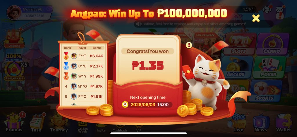 moniccashellax's tweet photo. @PTGamingph 35672516
#PTGamingAngpaoGiveaway
@helzz01 
@hope302025 
@Marcesins https://t.co/gjpWbcpMs0