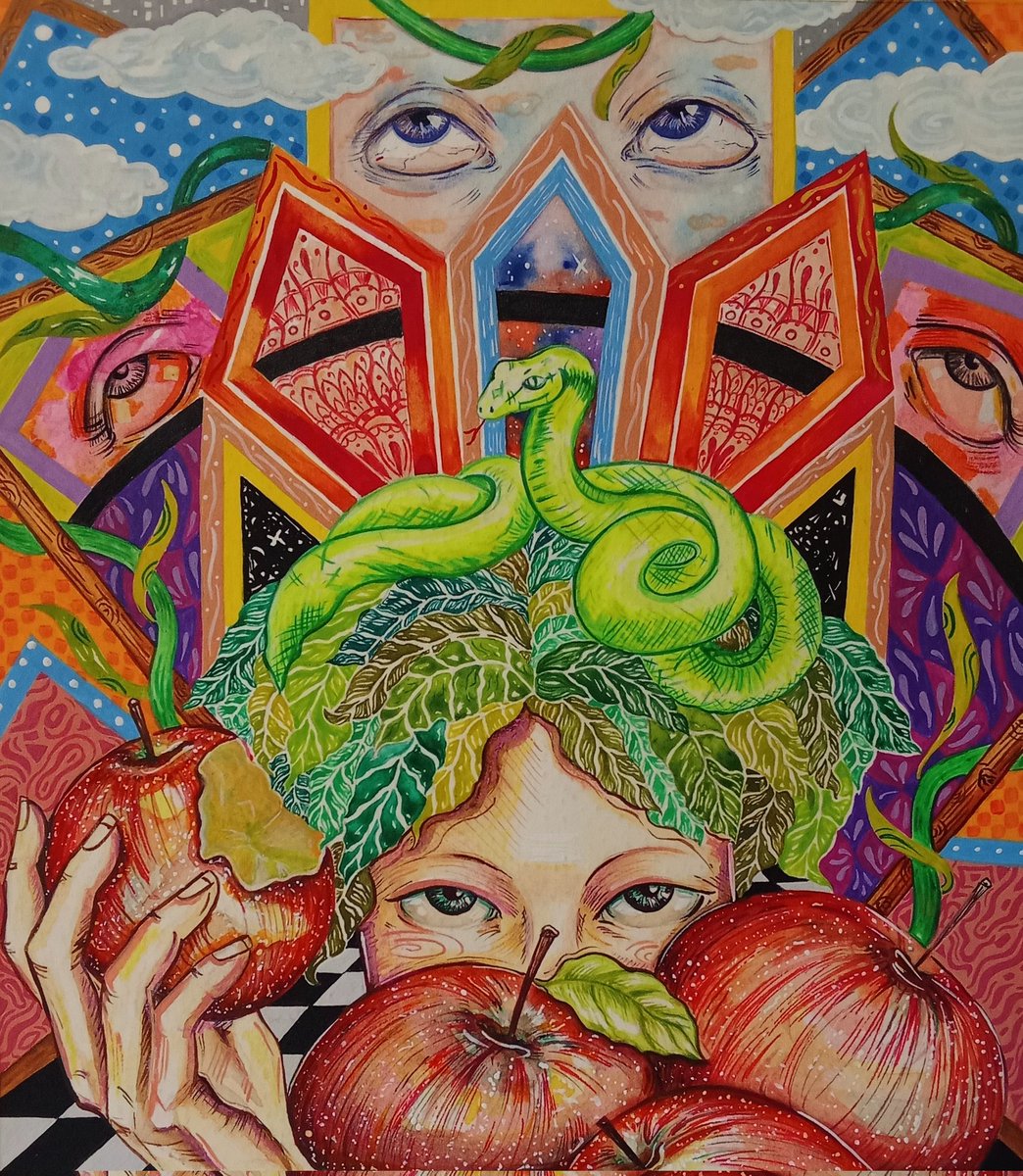 pardis_world's tweet photo. GM
.
They wrote my name beside temptation,
beside the fall,
in the margins of every forbidden story...
.
It was no Sin
Traditional painting Mixed media on 300gr cardboard 

Available on @xrpcafe 

22 XRP
.
#XRPL
.
🔗⬇️ https://t.co/sWOPgTa25b