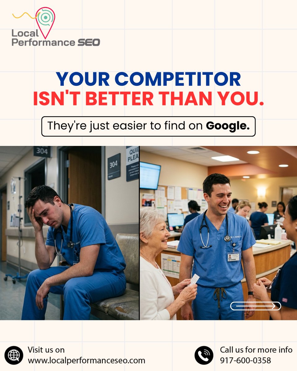 LocalPerformSEO's tweet photo. Most businesses don't lose customers to better competitors.
Local SEO helps your business get discovered, trusted, and chosen by local customers when they're ready to buy.
• google maps ranking • google business profile 
#localseo #googlemaps #seo #smallbusiness #businessgrowth https://t.co/IuiV13VKTE