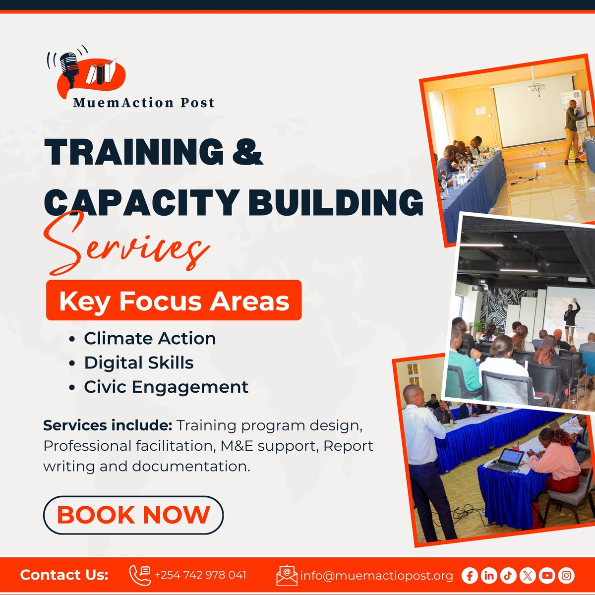 MuemActionPost's tweet photo. Grow your community and teams to lead change and build self-sustaining livelihoods in climate action, digital skills, and civic engagement. We offer hands-on training and practical opportunities to grow.

Call/WhatsApp +254 742 978 041 https://t.co/vp9arDEthZ