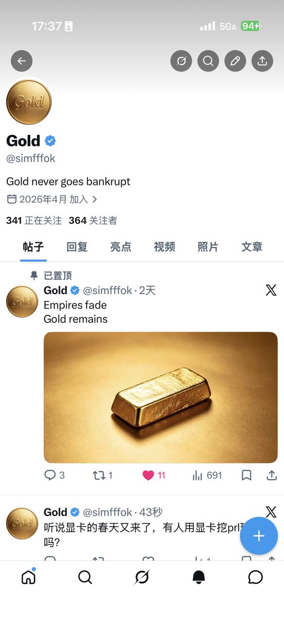 Gold tweet media