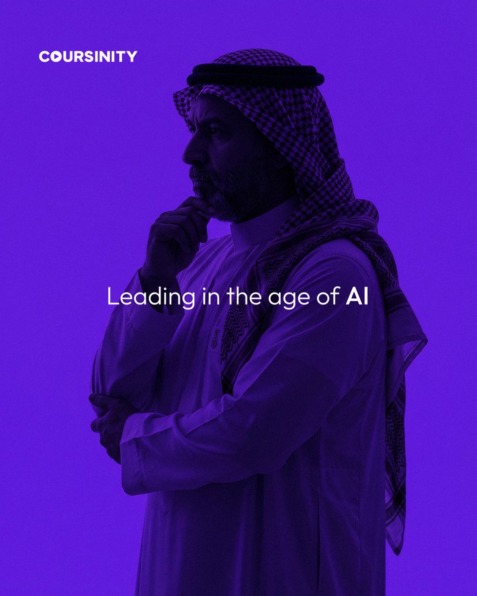 Coursinity's tweet photo. Leading in the age of AI
In high performing organizations, AI is no longer a productivity layer.

It is becoming part of strategic judgment.
The value is not in generating more data.
 It is in reducing uncertainty, revealing patterns faster, and enabling leaders to make clearer decisions at scale.

Because in complex environments, speed without intelligence creates noise.

But intelligence, applied with precision, becomes advantage.