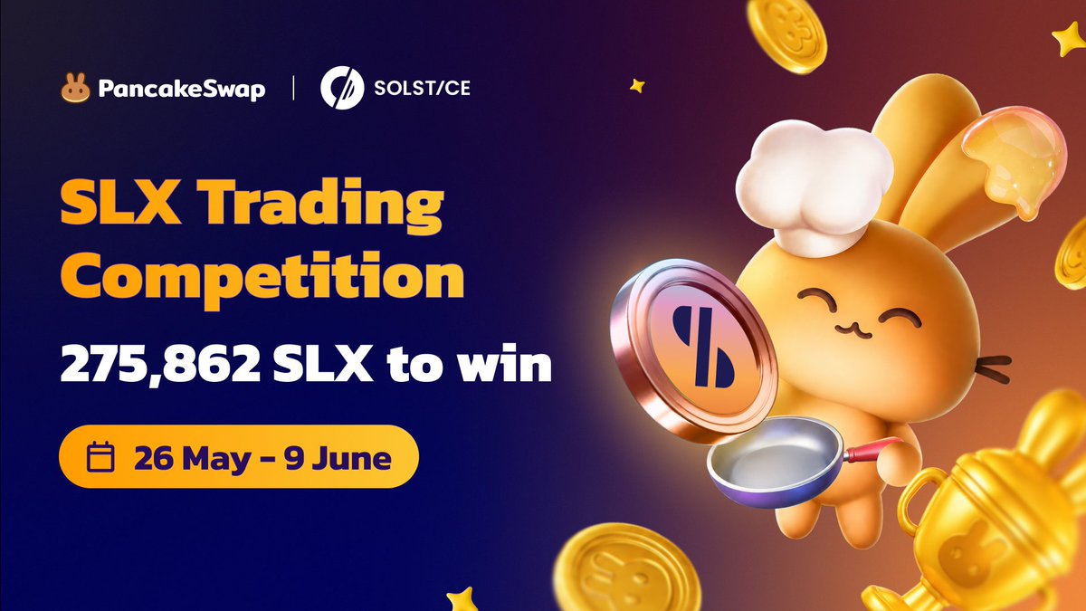 PancakeSwap's tweet photo. Yeah, I’m DTF. 

Down 
To 
Flip $SLX and win from a 275,862 $SLX prize pool

PancakeSwap x @solsticefi trading competition:
↳ Trade $SLX on PancakeSwap
↳ Higher volume = higher rewards 
↳ Ends June 9, 10AM UTC

🚨 6 DAYS LEFT → https://t.co/iH5jCmWYiW https://t.co/7tXrUScigp