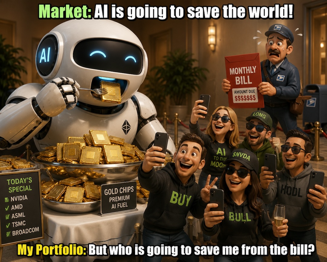 SFA_Xcom's tweet photo. When you find out the AI revolution costs more than your student loans. 💸 #AI #Investing https://t.co/Gu1FTF9FgE
