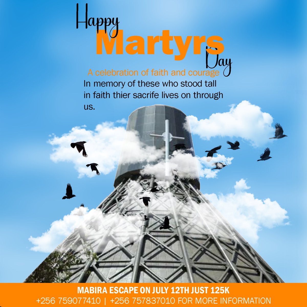 two_servants's tweet photo. Today, we honor the memory of those who stood tall in faith. Their ultimate sacrifice lives on through us, inspiring us to walk with unwavering strength and purpose. Happy Martyrs Day!

✨ Looking for a peaceful getaway to reflect and recharge? Join us for the Mabira Escape on July 12th for just 125K. Contact us at +256 771643786 or +256 757837010 to book your spot today! 
#MartyrsDay #FaithAndCourage #MabiraEscape #UgandaTravel #Namugongo