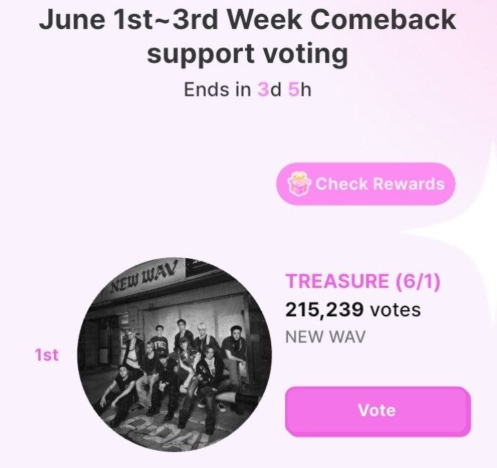 YOSHI_VT's tweet photo. [idoki] June Comeback Support Vote

🎯TOP 1
🗓️Voting Period until June 6 (23:59 KST) 

Collect votes and widen the gap Teumes! Let's not be complacent. Thank you🫶

Vote here: https://t.co/KunxpwycuA

#TREASURE_NEW_WAV 
#TREASURE #트레저