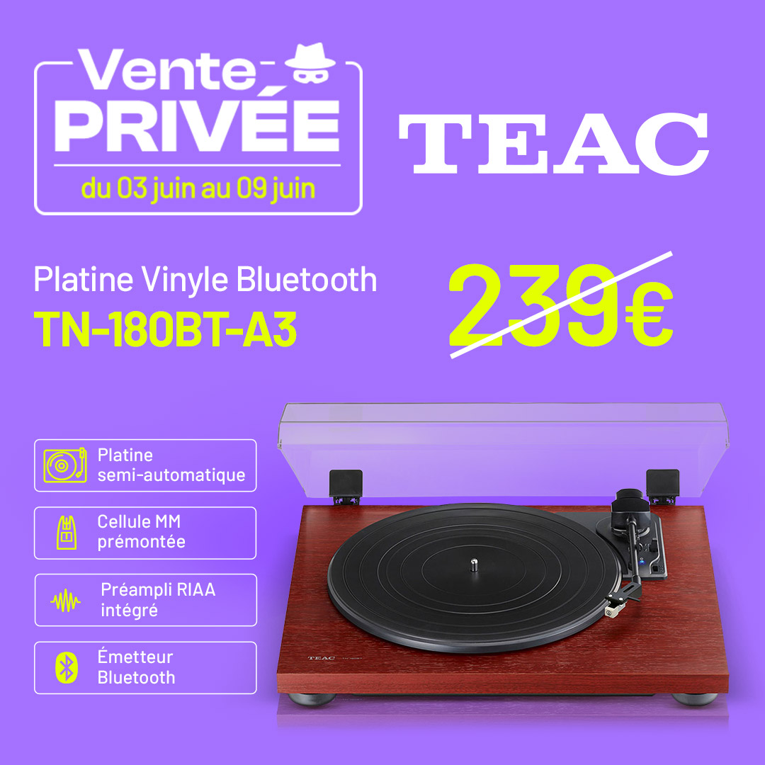EasyLounge's tweet photo. C’est au tour de la platine vinyle Teac TN-180BT-A3 de bénéficier d'une OFFRE EXCLUSIVE jusqu’au 09 juin 2026.

Une platine pensée pour profiter de sa collection de disques sans installation complexe, tout en apportant une touche d’élégance à votre intérieur.

#venteprivee #hifi https://t.co/OJ20eZ352v