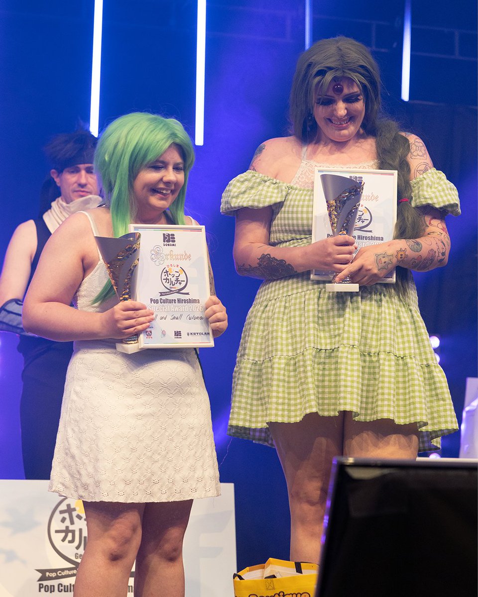 DoKomi's tweet photo. What an incredible preliminary round at DoKomi 2026!

Congratulations to the winners:

Special Prize: Kuricaet_cosplay and Nijurah
Second Place: Miss_trisch and Ru_Cher_
Team Germany 2026: Lazui and Muffin_in_wonderland

Thank you so much for this wonderful preliminary round!

We would also like to thank our sponsors, who made this preliminary round possible:
Kryolanofficial
dokomi_expo
Cosplayshop
Stoffdeale

#cosplay #CosplayGermany #CosplayCommunity #CosplayContest #Dokomi