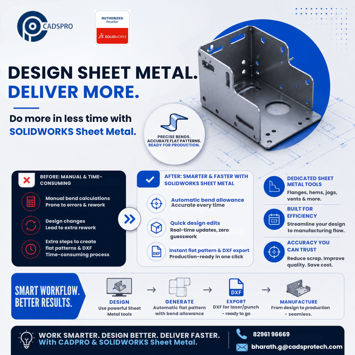 Cadsprotech2015's tweet photo. Design Sheet Metal. Deliver More.
Boost productivity with SOLIDWORKS Sheet Metal:
✅ Automatic bend allowances
✅ Quick design edits
✅ Instant DXF exports
✅ Faster manufacturing workflow
Design smarter and manufacture faster with CADSPRO.
#SOLIDWORKS #CADSPRO #SheetMetal https://t.co/PeUoXP70j7