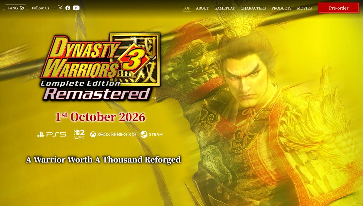 3rootk's tweet photo. الكشف عن تريلر لعبة Dynasty Warriors 3 Remastered مع موعد صدور في الأول من أكتوبر

https://t.co/qmiQi1gUG5

فيديو تحليل لأخونا @iitsNawaf

https://t.co/Ugf7X8rNUQ https://t.co/felyFrRUwY