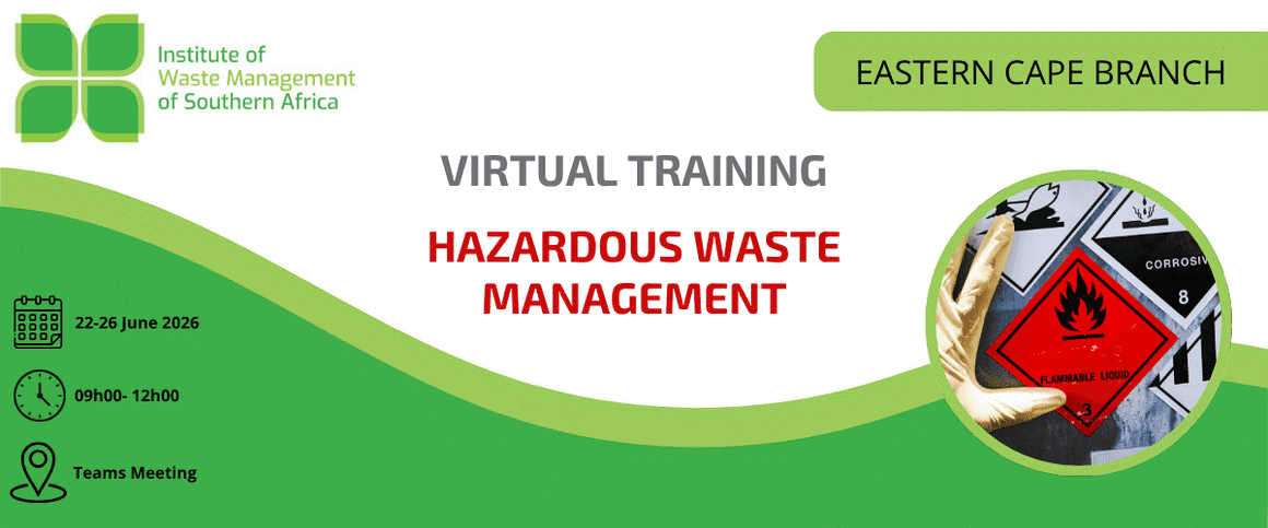 infrastructure4's tweet photo. ♻️ Enhance your hazardous waste management knowledge with the @IWMSA Eastern Cape Branch Training Course.

📅 22–26 June 2026

Learn about compliance, classification, handling, transport and disposal requirements for hazardous waste.

🔗Read more: https://t.co/XUR54kLCJO https://t.co/zrR56O258M