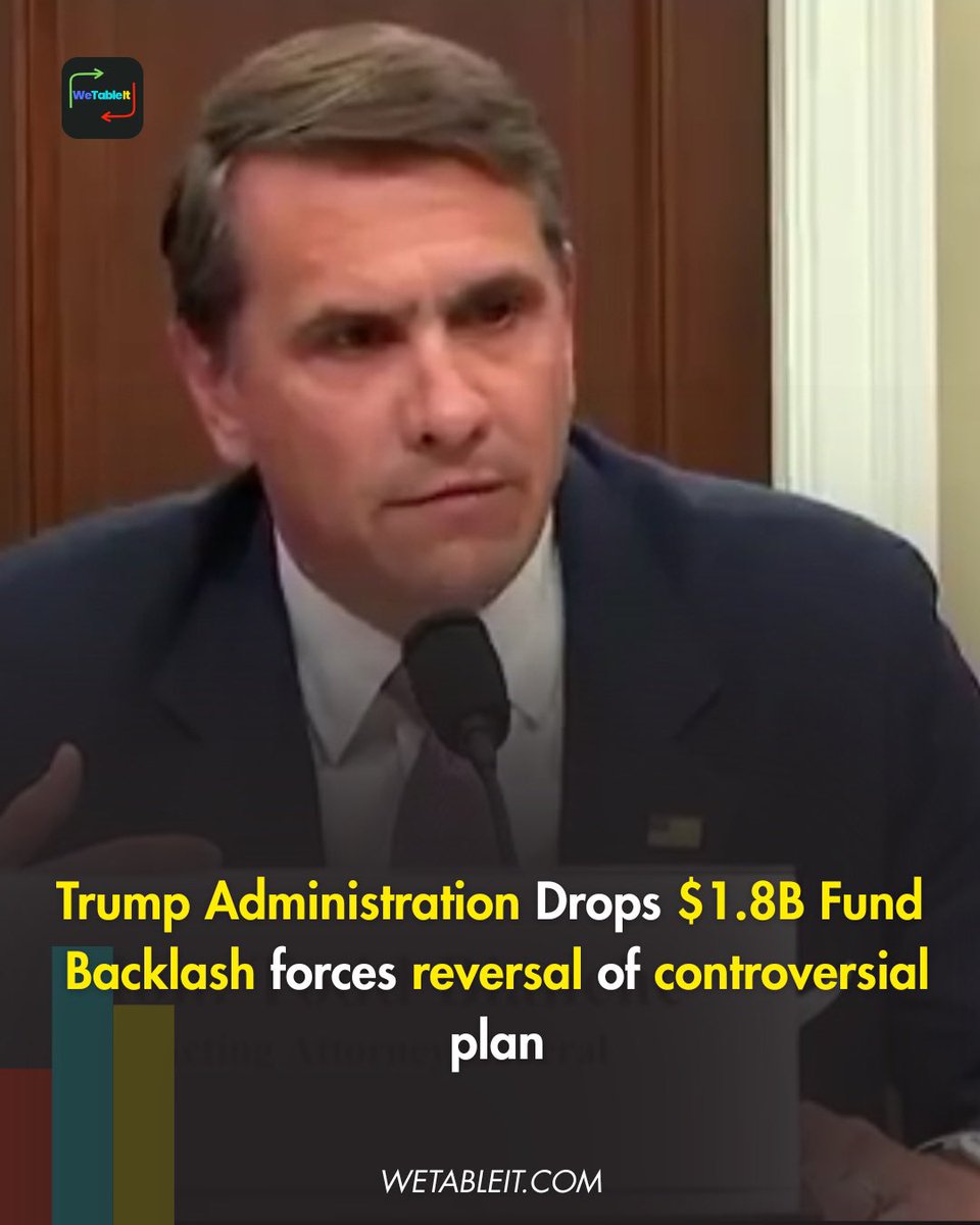 We_Table_It's tweet photo. The Trump administration has scrapped a proposed $1.8 billion anti-weaponization fund following criticism from GOP lawmakers and court challenges.

#WeTableIt #Trump #USPolitics #USNews https://t.co/JKSKkipxEl