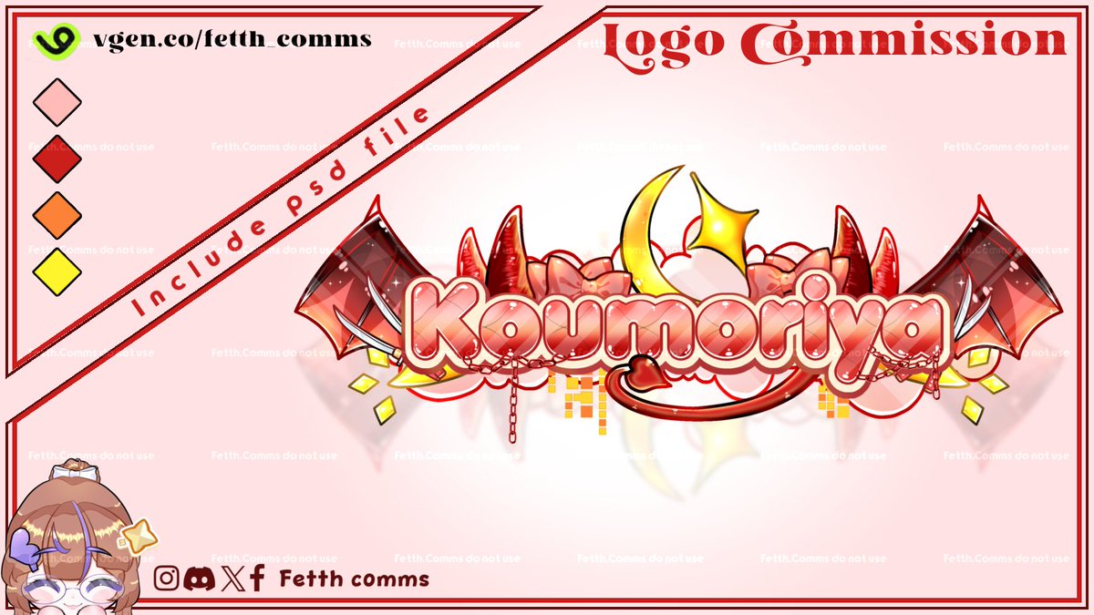 FetthComms's tweet photo. ✦ Logo Commission Result 💜✨
╰┈➤ Vgen :: https://t.co/PiuTU2io7O
Tysm for ordering 🛍
#vgen #vgenopen #vgencommissions #logo #commission https://t.co/6iNjsrT7nk