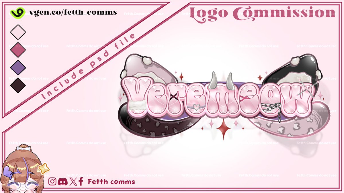 FetthComms's tweet photo. ✦ Logo Commission Result 💜✨
╰┈➤ Vgen :: https://t.co/PiuTU2io7O
Tysm for ordering 🛍
#vgen #vgenopen #vgencommissions #logo #commission https://t.co/6iNjsrT7nk