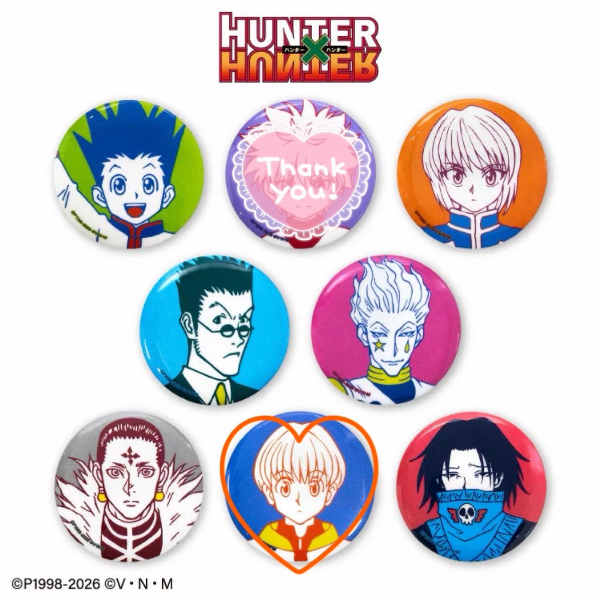 fumi_exc's tweet photo. ※仮約束
【交換 譲渡 買取】HUNTER × HUNTER ハンターハンター サンキューマート

譲：＊ゴン クラピカ ○レオリオ ヒソカ クロロ フェイタン or定価+送料
求：シャルナーク >定価(429)+送料

缶バッジ 16,めじるしチャーム 4のみ購入済み
譲渡→無印は○同数お迎え

お気軽にお願いいたします🙇🏻‍♀️！ https://t.co/03rNbzsMVT