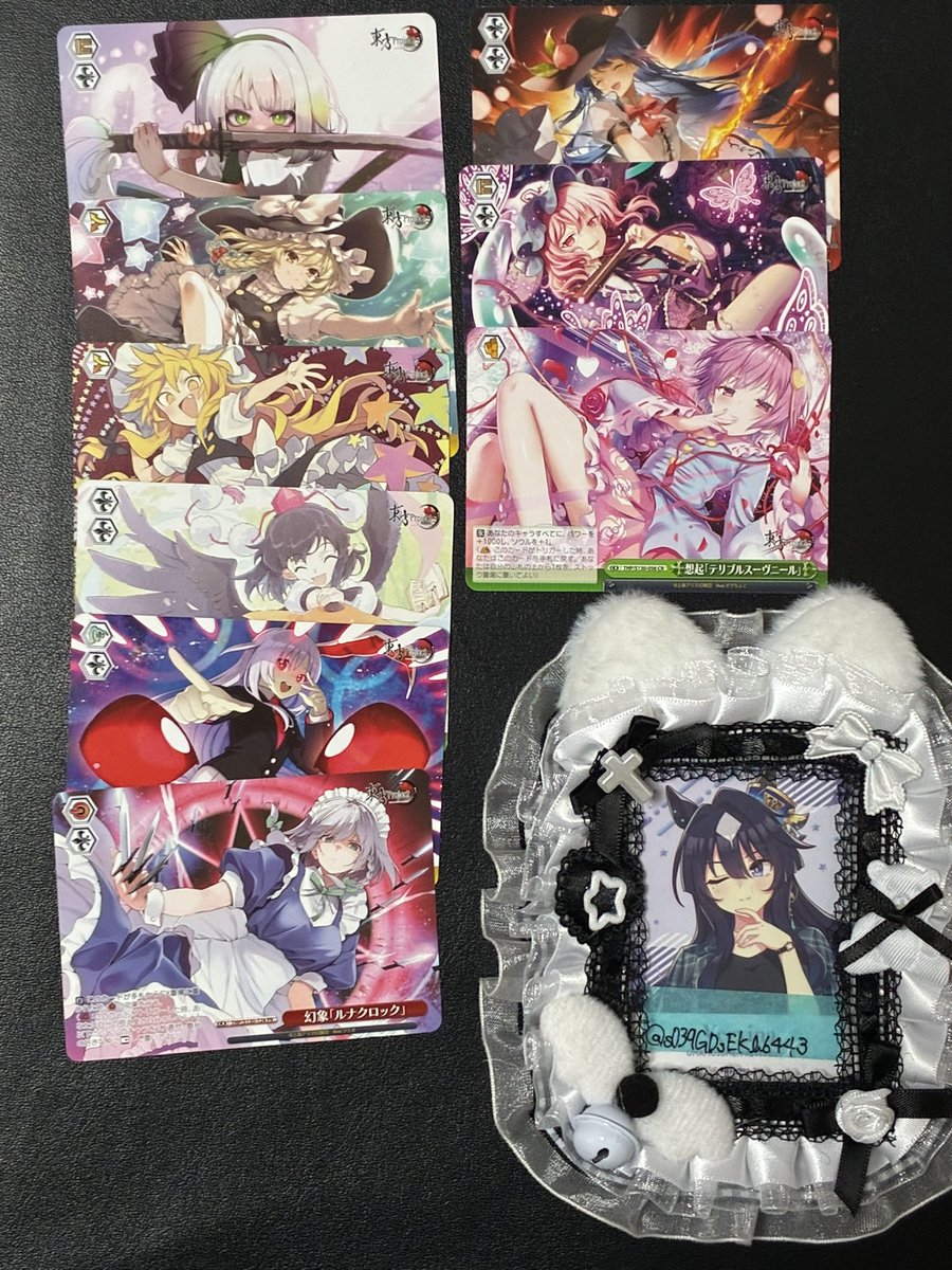 s039GDsEKb6443's tweet photo. 【交換 譲渡】
東方Project ヴァイスシュヴァルツ  ヴァイス

譲：1、2、3枚目の画像or希望額＋送料

求:同異種鬼人正邪》茨木華扇、九十九弁々、九十九八橋 https://t.co/Zqs63pde2v