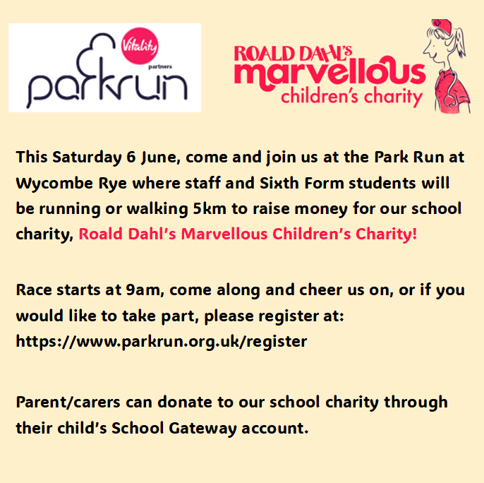HighcrestAc's tweet photo. Come along and cheer us on or join in the Park Run this Saturday... #highcrestacademy #roalddahlcharity https://t.co/Lv0bUkKtK1