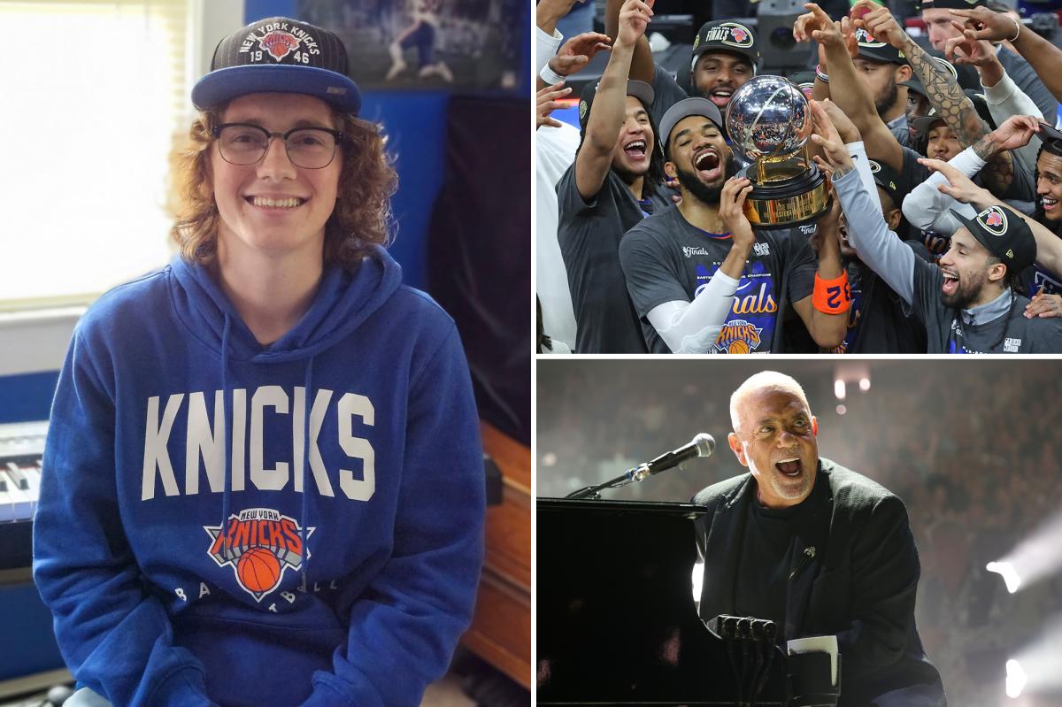 nypost's tweet photo. Knicks superfan goes viral turning playoffs wins into Billy Joel parody songs https://t.co/DbLbCQi4gQ https://t.co/5DwQsGoc74