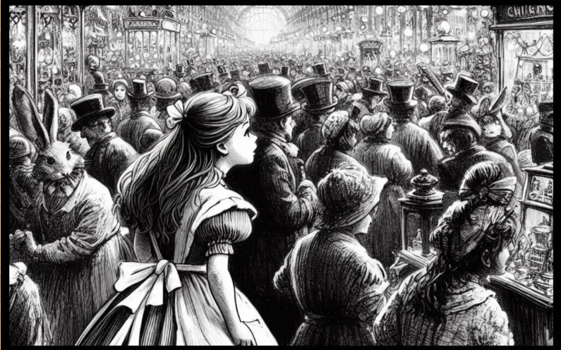 LittleAlice06's tweet photo. Are you looking for a #summer adventure? Join us in #Wonderland at the Chicago Steampunk Expo for books and #cosplay and LARPing abound! @nlitherl and I can't wait to see you ! ❤️🐇♠️ https://t.co/OuATS33zAL