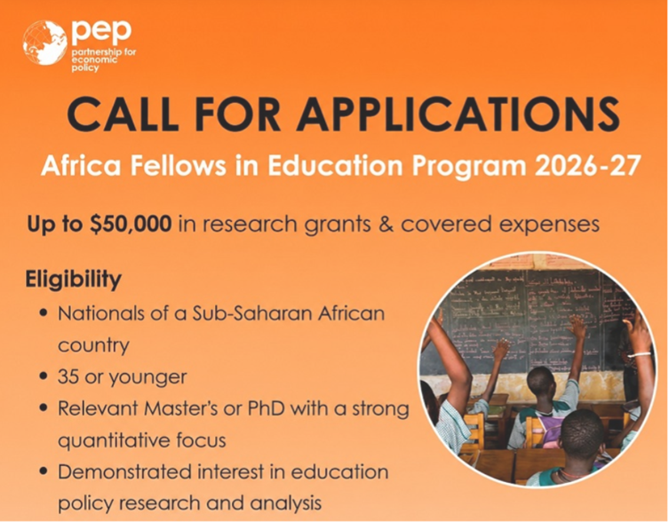 yaldafrica's tweet photo. #OpportunitiesCorner

Calling young researchers from Sub- Saharan Africa who are committed to improving education to apply for the Africa Fellows in Education Program (AFEP) 2026/2027. AFEP offers two-year, fully supported research fellowships for young African researchers to build expertise in education policy and evidence-based decision-making.🌐💡

📅⌚:30 June 2026

🔗- https://t.co/VvAqxkc21a

Tag someone who should apply or take the bold step yourself✨✨

#YouthOpportunities #YALDA4Development #AfricaDevelopment