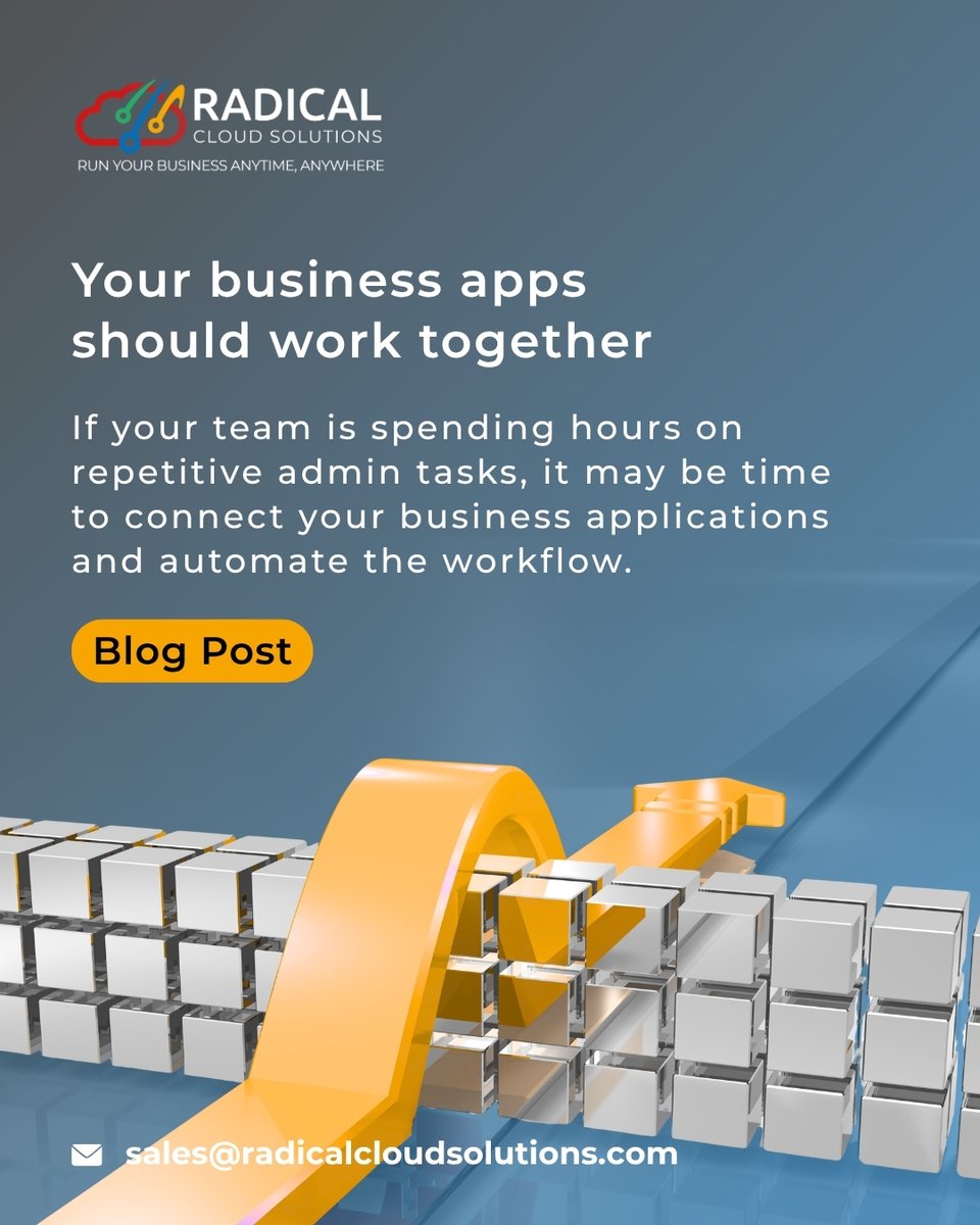 rcs_cloud's tweet photo. Don't let tech barriers block your momentum. When apps don't talk, productivity hits a wall. Our custom integrations make your data flow seamlessly, letting you rise above bottlenecks.

Chat with us: hello@radicalcloudsolutions.com
Read more: https://t.co/CCuv1HHxtR https://t.co/fts85YNYLC