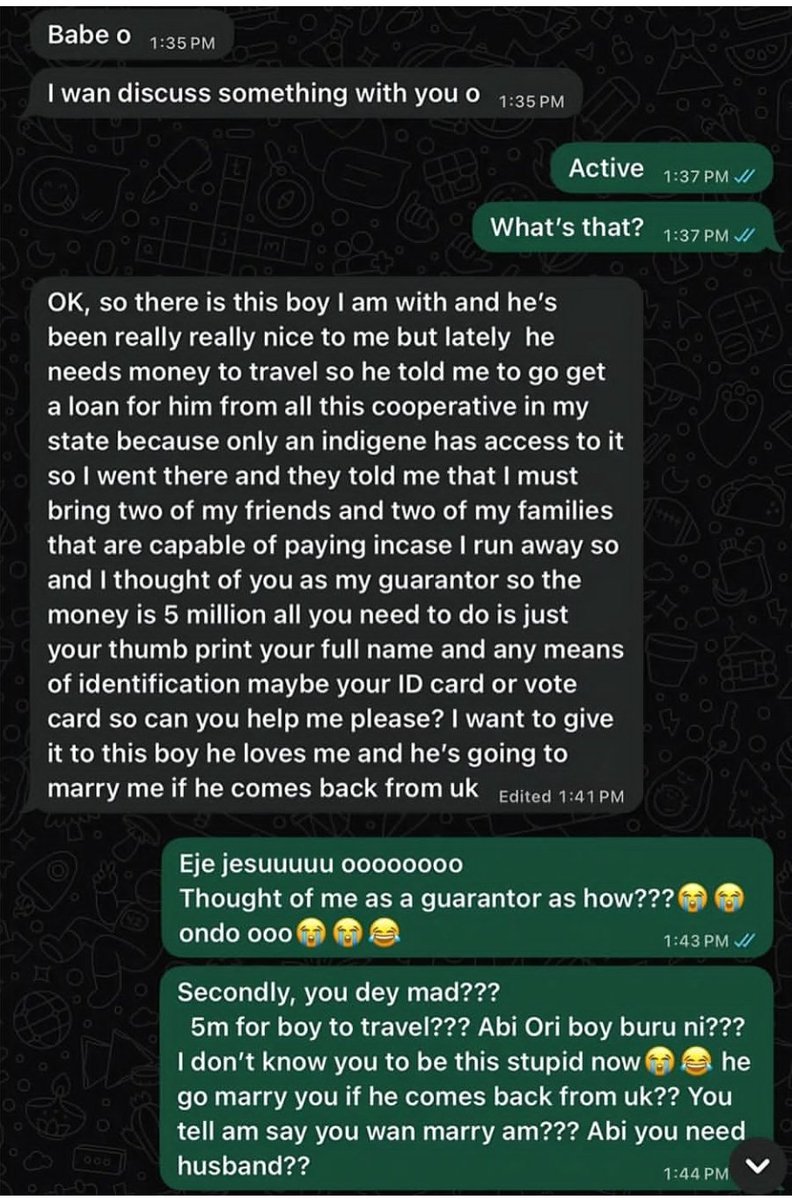 Kingbenjaz2's tweet photo. Lady shares what her female bestie plans to do for her New Boyfriend!🤲😭😂😂 https://t.co/e5iBTLGSZr