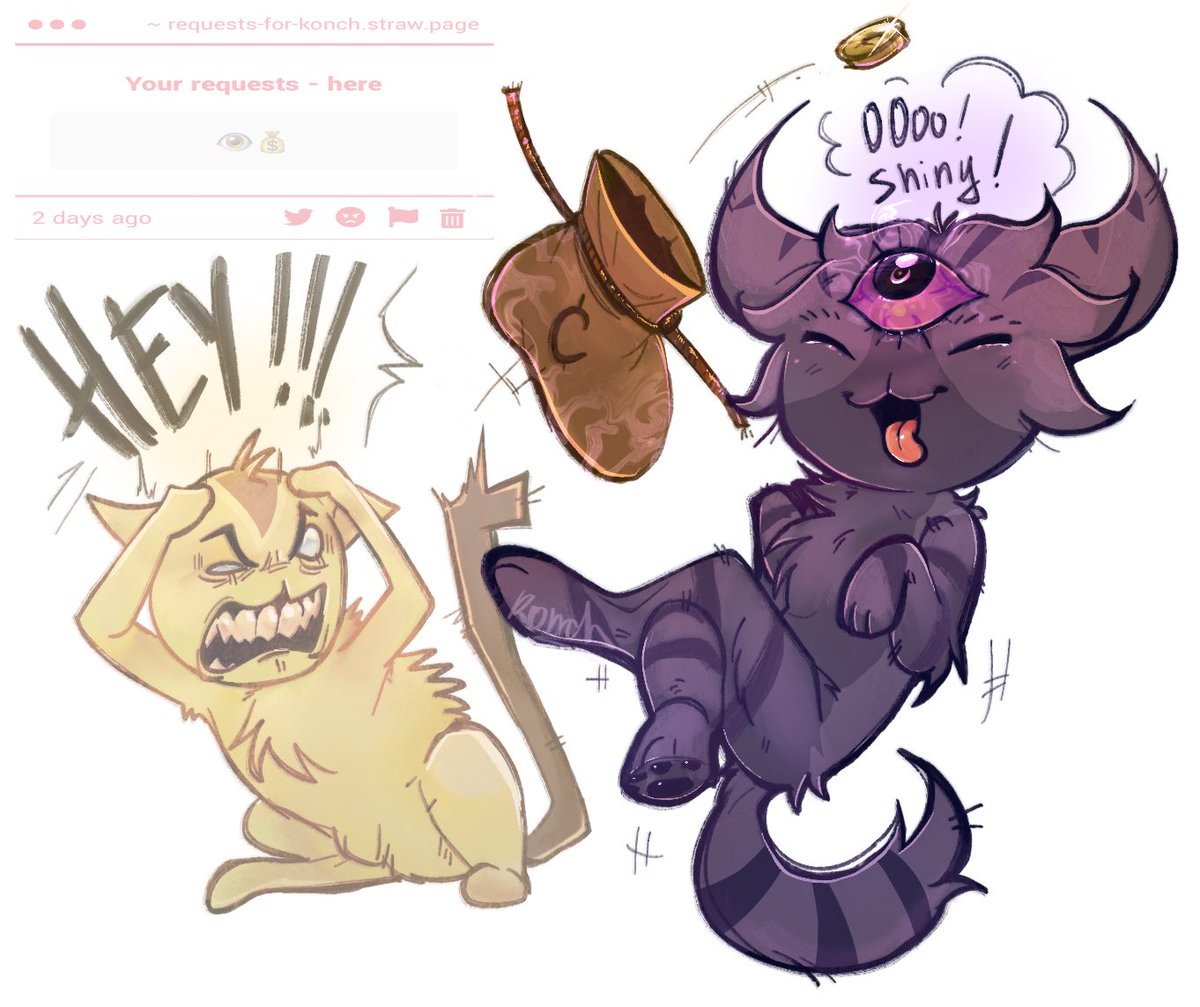 konchita_yeah's tweet photo. I didn't understand what anon wanted from me at all... But I tried!
#art #fanart #mewgenics https://t.co/dpVktsUKSB