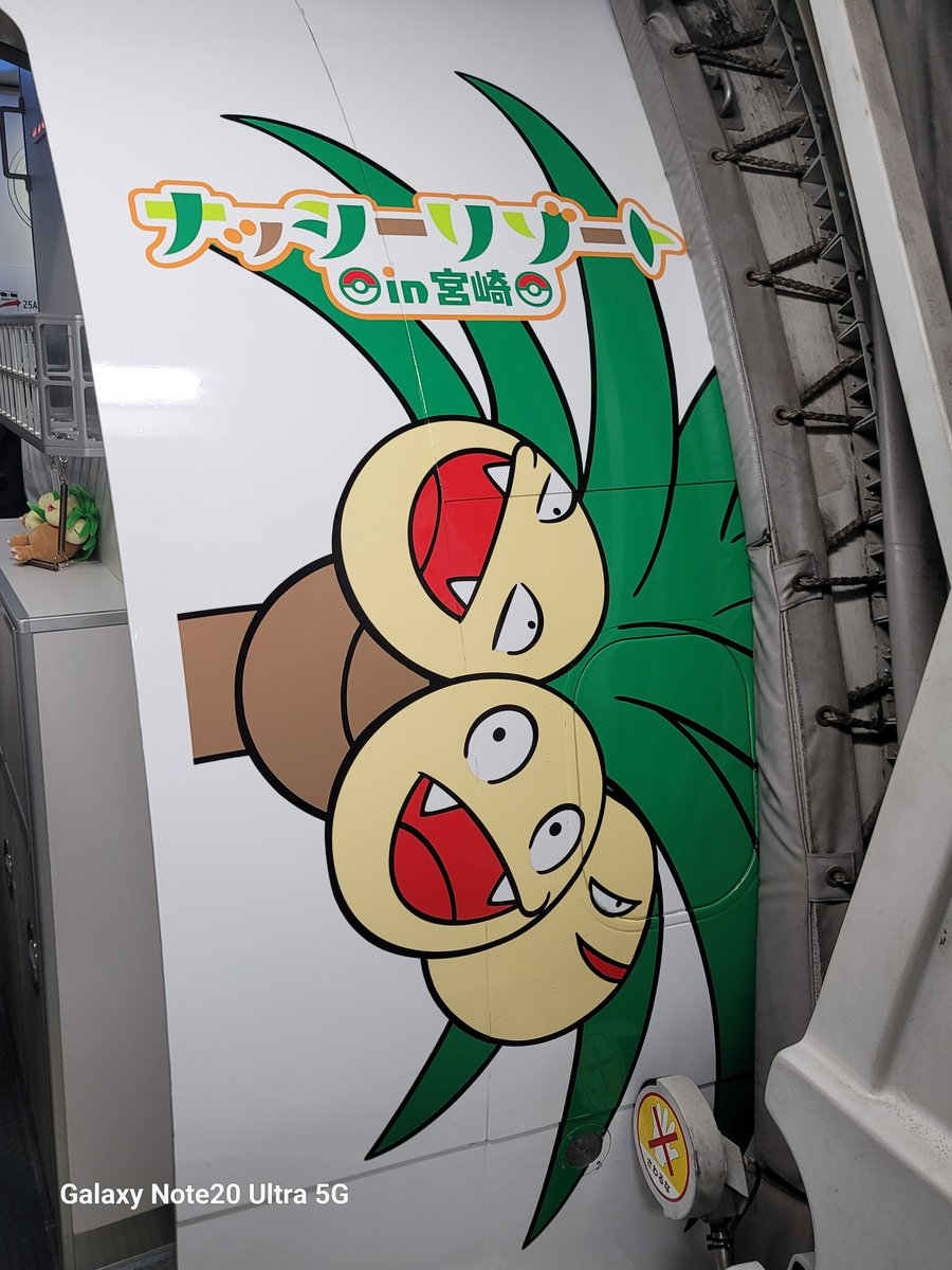 kououp's tweet photo. ナッシーが大量発生している飛行機でテンション上がっている https://t.co/g10xvXxdZ3