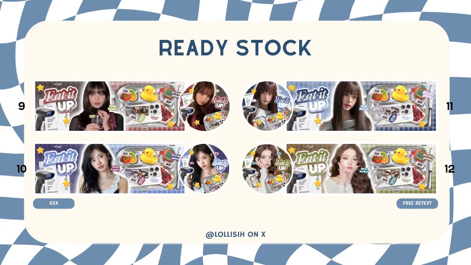 bamcubam's tweet photo. help rt or repost pleasee 🥺🫶🏻

Haloo, aku bawa 16 ready stock layout gg nih dari katalog Eat it Up nih

💰10-12k only 🤩

✅free retext header, ava
✅get layout ava png

carmen ian stelle juun wony yujin wonyoung eunha liz lisa bailu chaewon pharita

 #bealanja https://t.co/8cEGlTSUCP