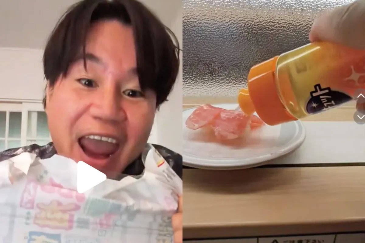 news_postseven's tweet photo. 《はま寿司“洗剤ドパがけ”男（43）逮捕》
https://t.co/tjVaXANe17
「他人に迷惑かけてなくね？」と “逆ギレ配信” で反論も、

運営会社は「到底容認できるものではない」と厳正な態度
#NPS_国内記事 https://t.co/VXboCTYKol