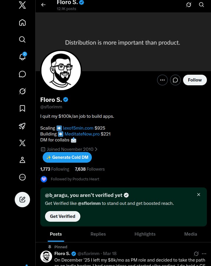 b_aragu's tweet photo. Feels good using an extension I built a while ago and realizing it still works flawlessly.The "Generate Cold DM" button has survived multiple X updates. 🚀 https://t.co/BoF9OEiCQ4