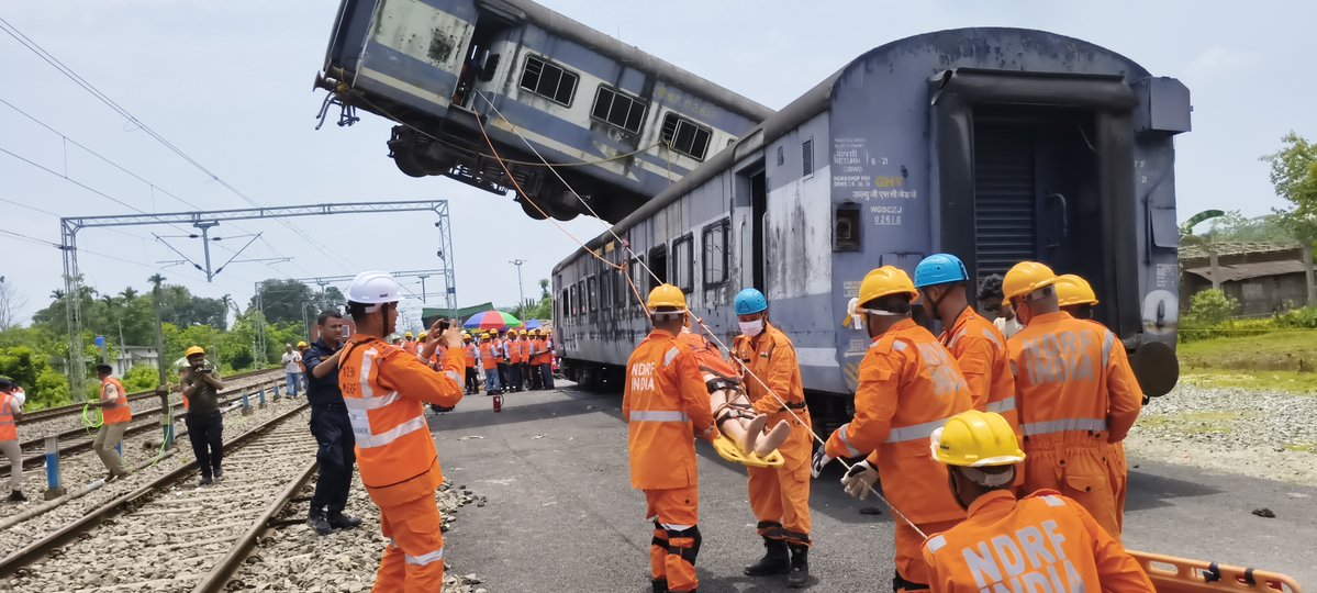 12bnndrf's tweet photo. Photo of the Month- May 2026.
Every second counts: NDRF personnel fine-tuning lifesaving skills and extrication techniques in a simulated train derailment scenario.
#NDRF4U #BePrepard #SavingLivesBeyond https://t.co/C5jO7kPOdY