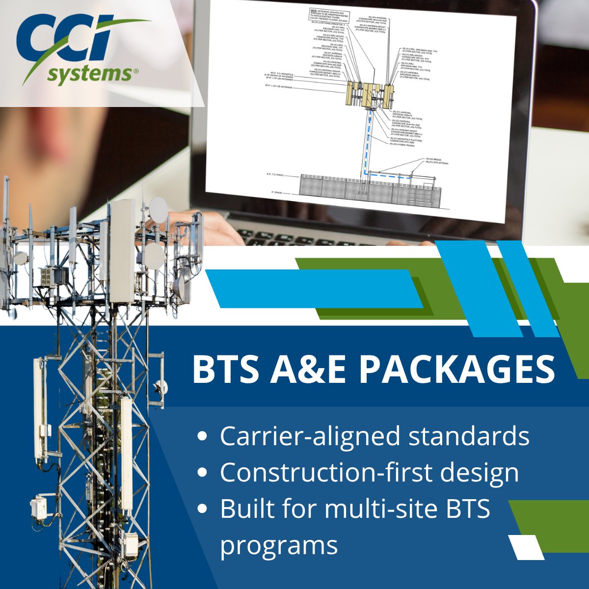 ccisystemsinc's tweet photo. CCI Systems delivers program-ready A&amp;E packages built for speed, consistency, &amp; constructability. From site design to permitting-ready documentation

✅ Carrier-aligned standards
✅ Construction-first design
✅ Built for multi-site BTS programs
Learn more: https://t.co/njAcdJb67k https://t.co/haDqInQENp