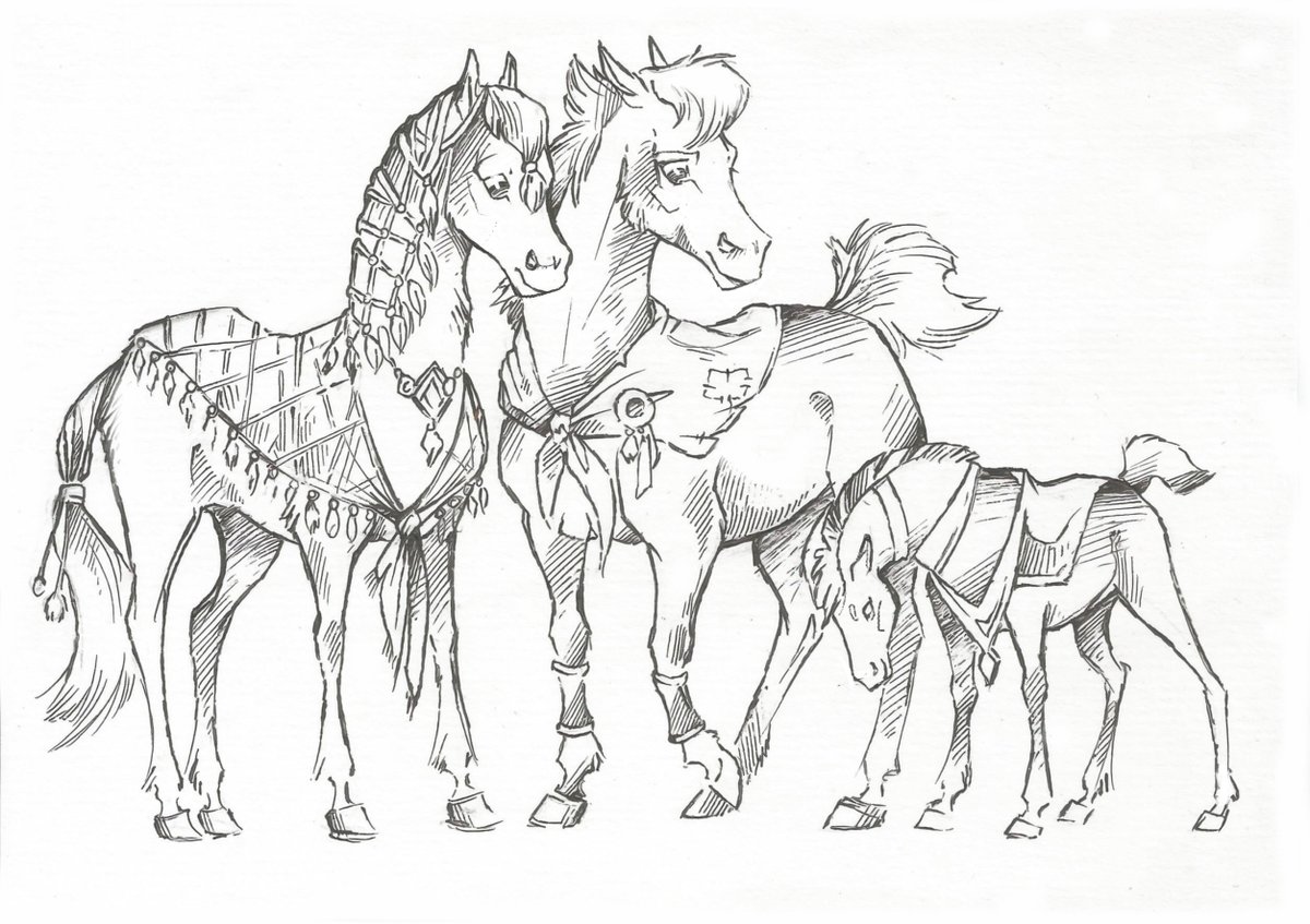 Taski_Guru's tweet photo. Line art of equine ocs characters (closed)
#lineart #horseoc #foals #line_art #horses #horseart #draft https://t.co/RcIPso0lQC