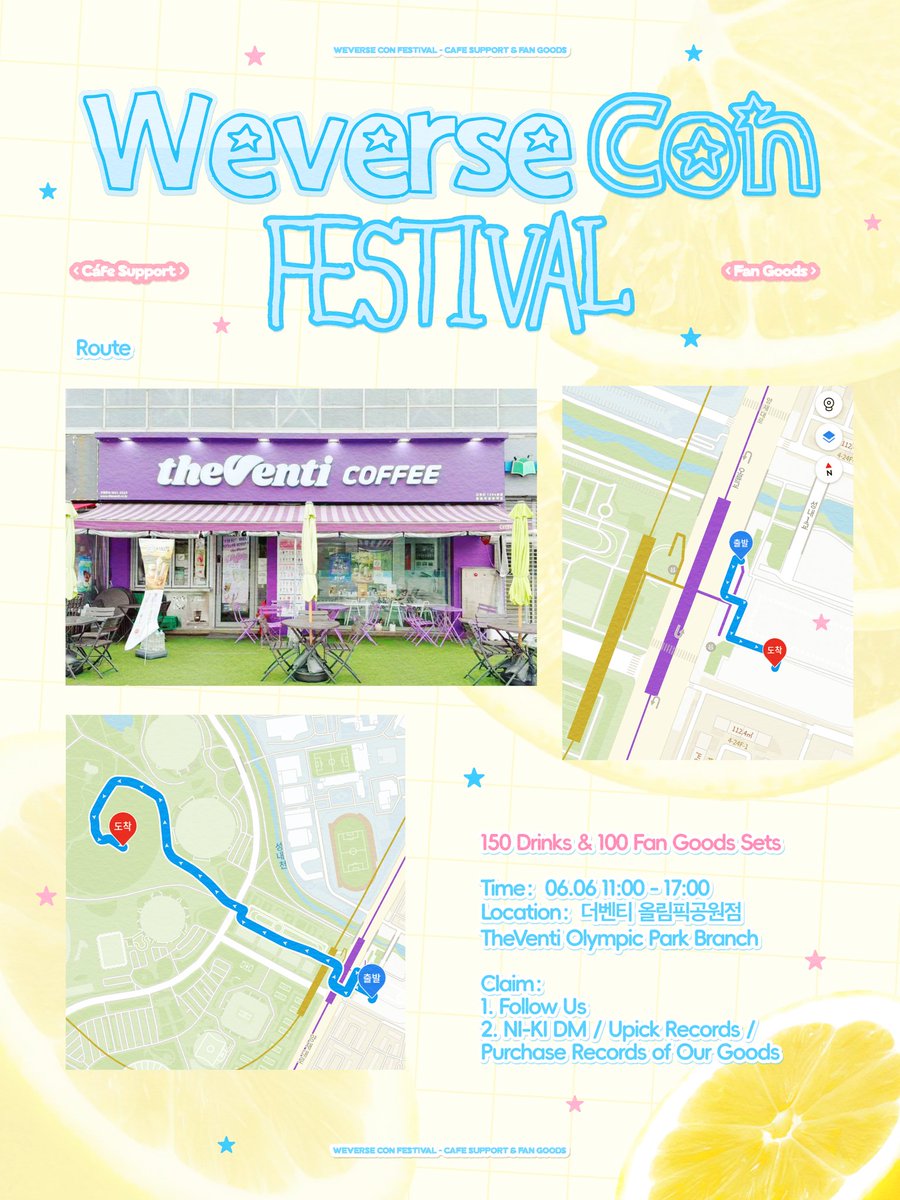 NI_KI_China's tweet photo. Weverse Con Festival Support 𝐏𝐚𝐫𝐭.𝟐
˖◛⁺ Cáfe &amp; Fan Goods

150 Drinks &amp; 100 Fan Goods Sets

📍 더벤티 올림픽공원점 / TheVenti Olympic Park Branch
📅 06.06 11:00 - 17:00（KST）

Claim:
As shown in the poster

Enjoy ❨˃͈꙼ꡧ˂͈꙼❩ꧦ!!

#西村力 #NI_KI #니키 #ニキ 
#ENHYPEN https://t.co/zvq2P6zkJA
