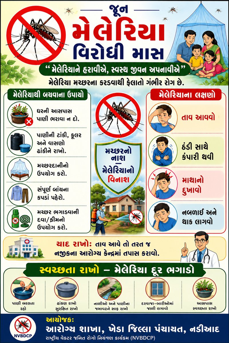 SunilParmar49's tweet photo. મેલેરીયા વિરોધી જૂન માસ -૨૦૨૬ https://t.co/qKhfFixySE