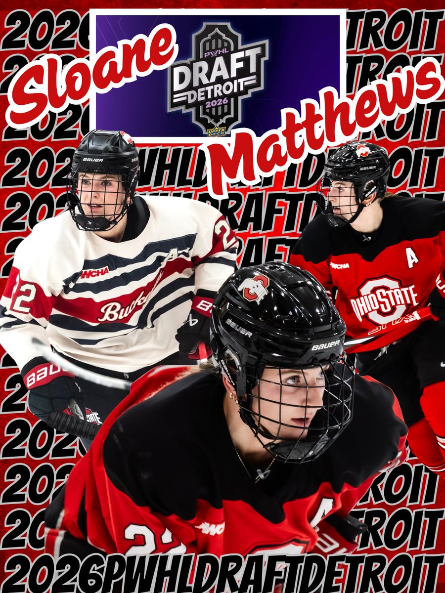 CellyClub's tweet photo. It’s Getting Closer
2 weeks to go until THE represents at the PWHL Draft. We 🫡 Asst. Captain Sloane Matthews, who is on the eligibility list, will make the team that selects her much better.
Sloane Matthews | F | Plymouth, Minnesota
Part of the Century Club at Ohio State,⬇️ https://t.co/NhzDM80lHQ