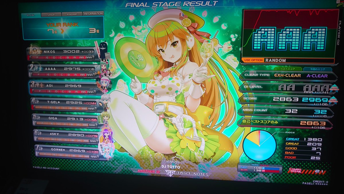 quick_414's tweet photo. 今日の弐寺
SP編

リハビリ
体力がガス欠になってなければまだなんとか

昨日はガス欠過ぎた

今日の夕飯
小サーメン＋いろいろ https://t.co/aJraS7nRKL