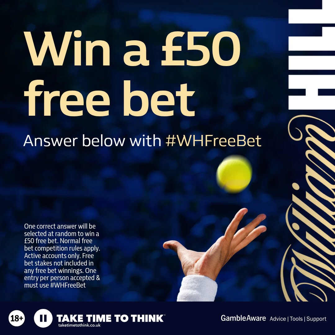 WilliamHill's tweet photo. #WHFreeBet competition!                                

Who will be crowned the 2026 Men's French Open champion on Sunday? 

Send your answer in followed by #WHFreeBet and you'll be in with a chance of winning a £50 free bet.

18+ | Terms - https://t.co/mGj0DgK1dK https://t.co/EqaTRNHFIL