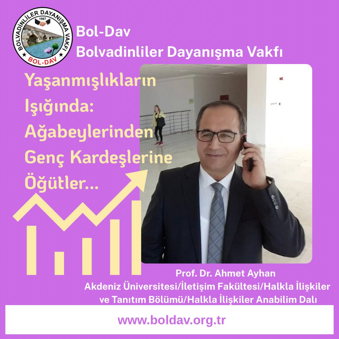 boldavankara's tweet photo. Prof. Dr. Ahmet Ayhan
Akdeniz Üniversitesi/İletişim Fakültesi/Halkla İlişkiler Anabilim Dalı
Sevgili genç kardeşlerim; bu yazı bir bilen olarak değil birazcık tecrübe sahibi olarak naçizane önerilerden oluşmaktadır. Yazının devamı 
https://t.co/s7AKnC927E https://t.co/BytSJPBbag