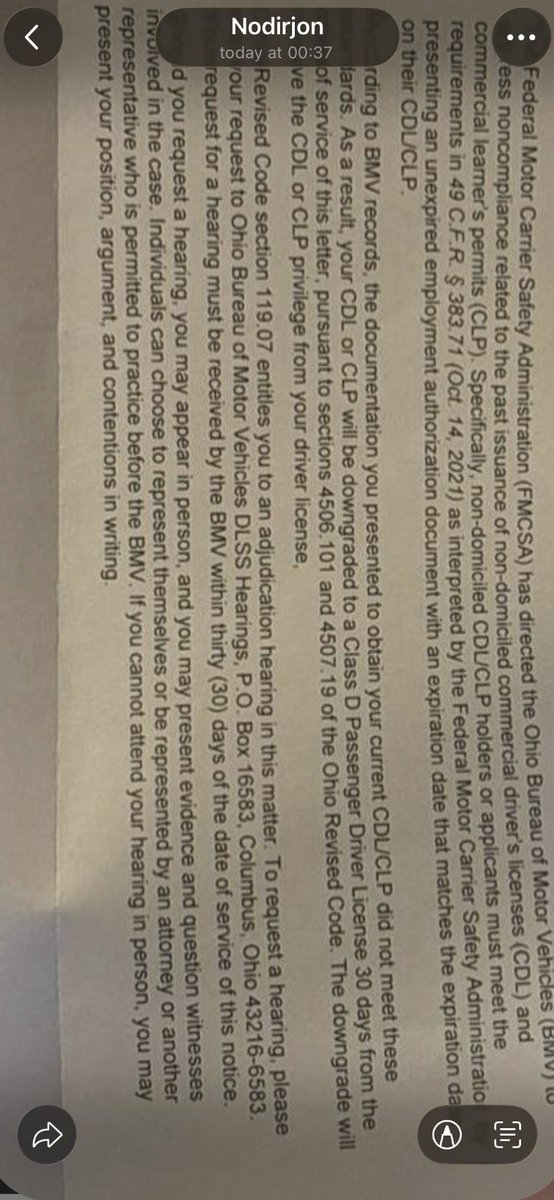Poor Uzbek in 'UzbegimAmerica' Telegram channel loses his CDL