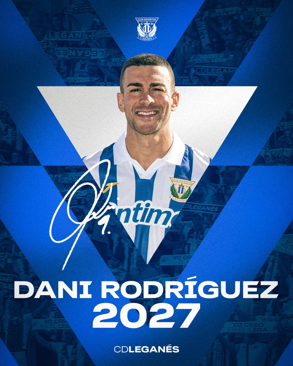 CDLeganes's tweet photo. 💪 El Leganés y Dani Rodríguez, unidos una temporada más.

⚪️🔵 ¡Seguimos juntos, @18danirodriguez! 

➡️ https://t.co/DSfXwDT7Jl https://t.co/odUcSj7pf0