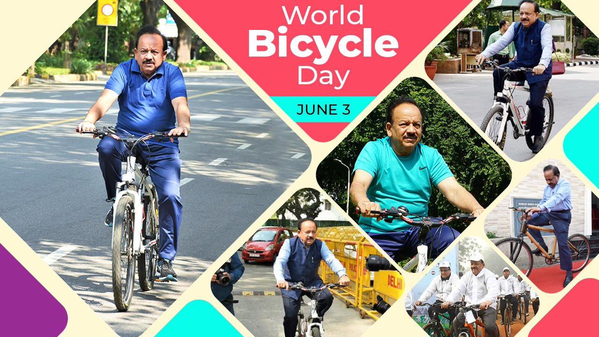 drharshvardhan's tweet photo. आज #WorldBicycleDay2026 है।

साइकिल न सिर्फ़ सेहत के लिए बेहतर है, बल्कि ये पर्यावरण और अर्थव्यवस्था के लिए भी अनुकूल है।

प्रधानमंत्री जी के पेट्रोल डीजल के संयमित प्रयोग के आह्वान के बाद इसकी भूमिका और महत्वपूर्ण हो जाती है।

#WorldBicycleDay #GreenSocialResponsibilities https://t.co/rpztIuMzwO