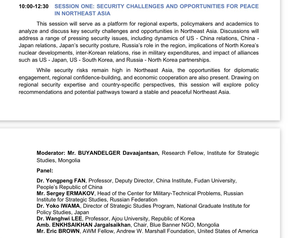 GantulgaTuvshin's tweet photo. Where else in 2026 can you put Chinese 🇨🇳, Russian 🇷🇺, Japanese 🇯🇵, Korean 🇰🇷, Mongolian 🇲🇳 , and American 🇺🇸 speakers on a single panel? Only in Ulaanbaatar. The annual Ulaanbaatar Dialogue kicks off tomorrow https://t.co/vHbUyi9WQl https://t.co/EEne2fDSDo