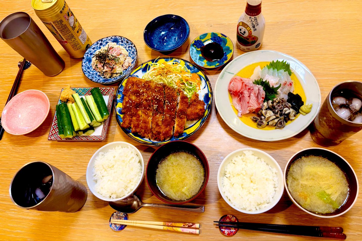 torisan_null's tweet photo. チキンカツ大好き家族 https://t.co/nLncA4Xbw1