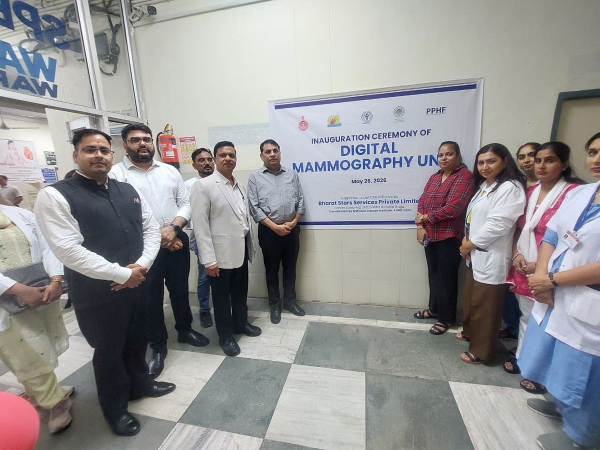 PPHF_Global's tweet photo. People to People Health Foundation, in collaboration with Bharat Stars Services Pvt. Ltd., supported the inauguration of a Digital Mammography Unit at District Hospital, Jhajjar, established in coordination with the National Cancer Institute, AIIMS Delhi.
#PPHF #EarlyDetection https://t.co/1AaliYdq2s